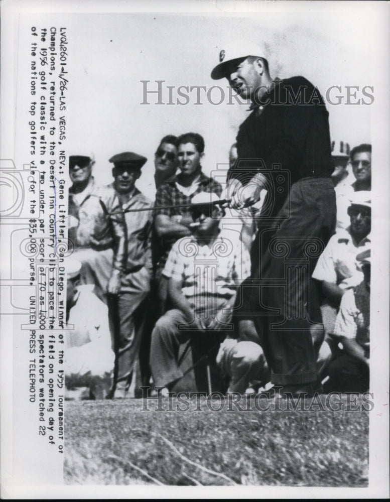 1956 Press Photo Gene Littler in Tournament of Champions golf at Las Vegas- Historic Images