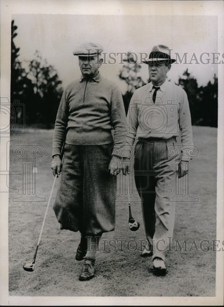 1936 Press Photo Adm William Standley and George Holmes before golf match- Historic Images