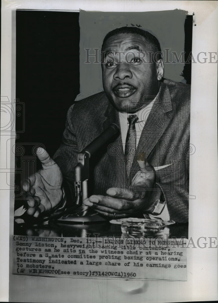 1960 Press Photo Boxer Sonny Liston at Senate committee on boxing - net26177- Historic Images