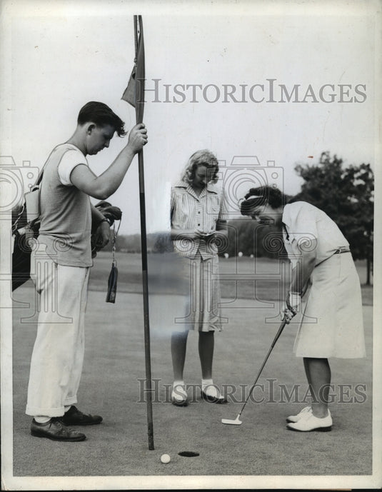 1942 Press Photo Western Amateur gold Mrs Russell Mann, Marjorie Row - net26440- Historic Images