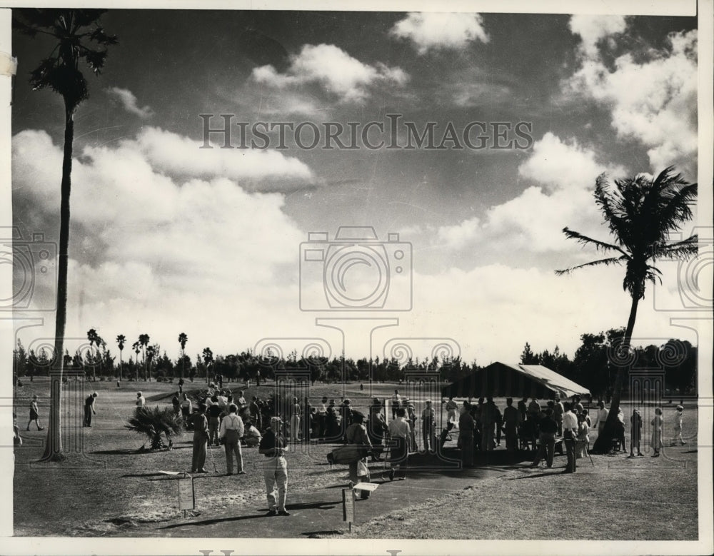 1938 Press Photo Miami Florida Open golf at 1st tee for the tournament- Historic Images