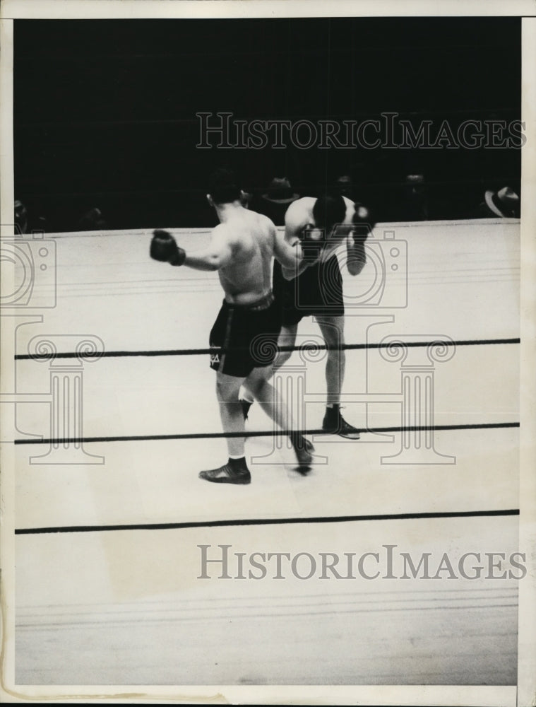 1934 Press Photo Boxers King Levinsky and Charley Massera during their match- Historic Images