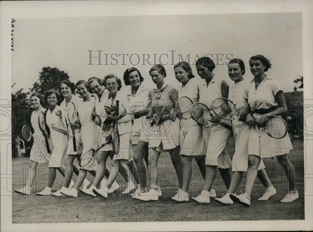 1936 Press Photo Junior Tennis at Herga Club in London England - net28351- Historic Images