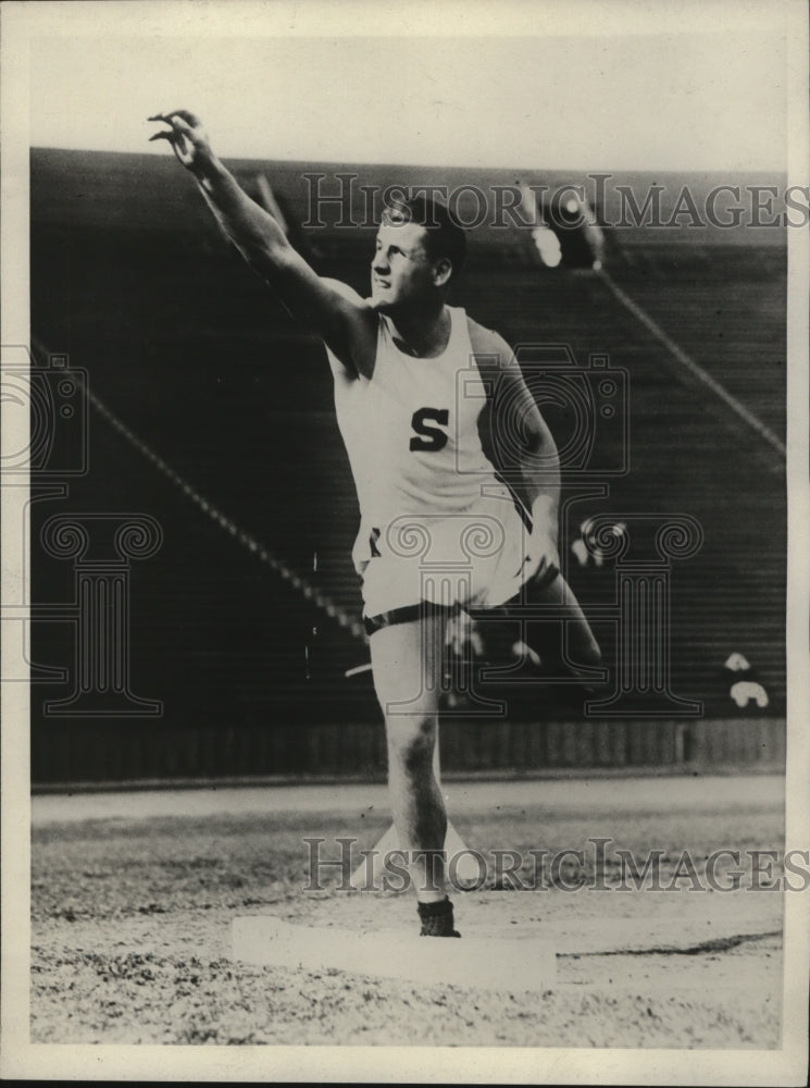 1930 Press Photo Stanford&#39;s Harlow Rothert, shot put champion - net29200- Historic Images