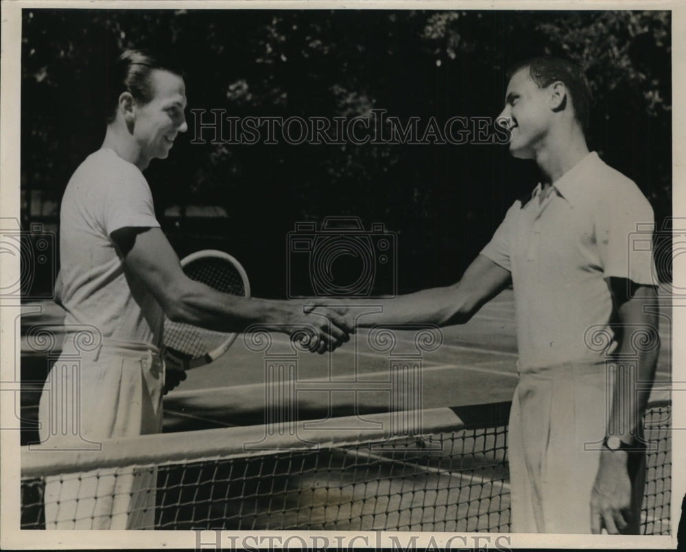 1939 Press Photo Barry Dee, Ted Schroeder Junior Tennis at Culver Indiana- Historic Images