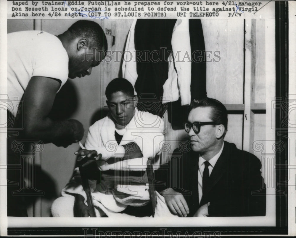 1959 Press Photo Trainer Eddie Futch, manager Don Nesseth &amp; boxer - net29477- Historic Images