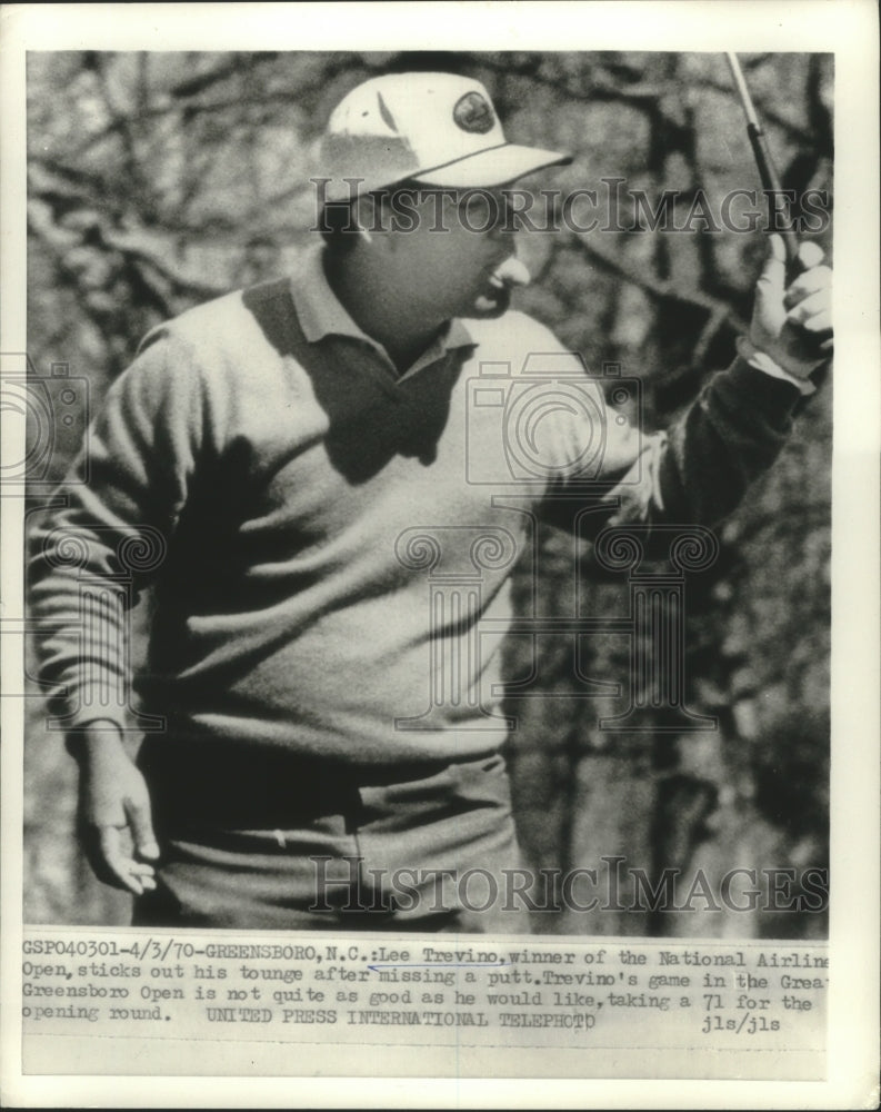 1970 Press Photo Lee Trevino During Opening Round Of The Great Greensboro Open- Historic Images