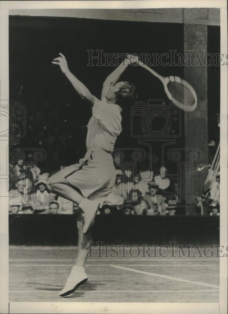 1935 Press Photo Helen Jacobs Plays In The All England Tennis Championship- Historic Images