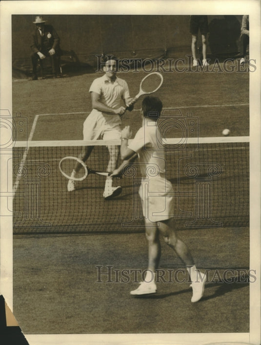 1940 Press Photo Match Between Robert L Riggs & E. Sutter of New Orleans, LA- Historic Images