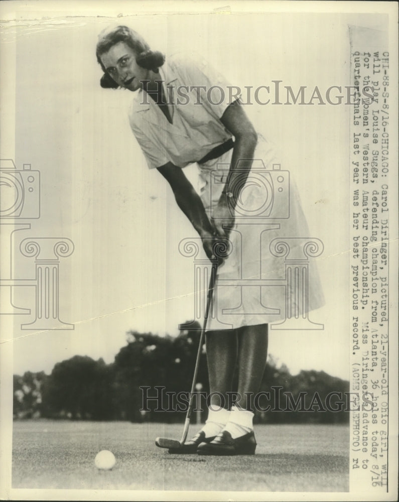 Press Photo Carol Deringer to Compete with Louise Suggs Defending Atlanta Champ- Historic Images