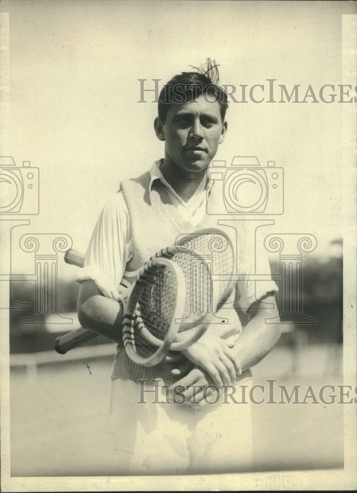 1930 Press Photo Eddie Jacobs Leader in 39th Annual Longwood Bowl Tennis Tourney- Historic Images