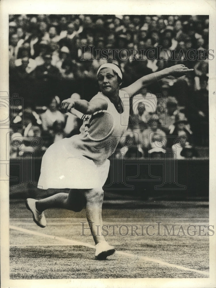 1931 Press Photo Helen Jacobs in Match at Women&#39;s Singles Championships- Historic Images