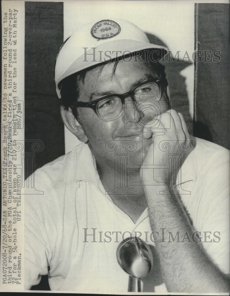 1968 Press Photo Frank Beard &amp; Marty Fleckman Tied 3rd Round PGA Championship- Historic Images