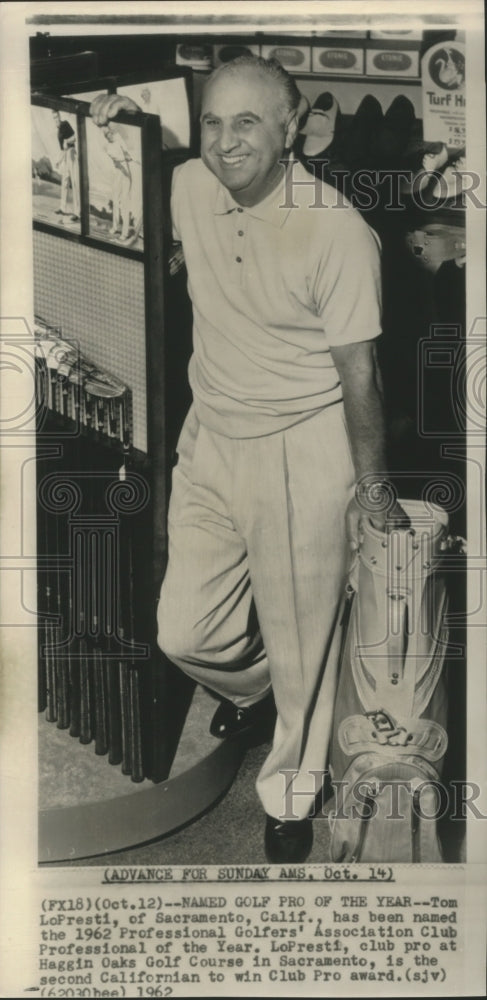 1962 Press Photo Tom LoPresti named Club Professional of the Year - net35375- Historic Images