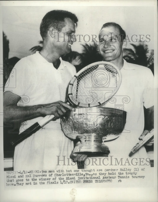 1953 Press Photo Gardner Mulloy & Hal Burrows Invitation Tennis Tourney- Historic Images
