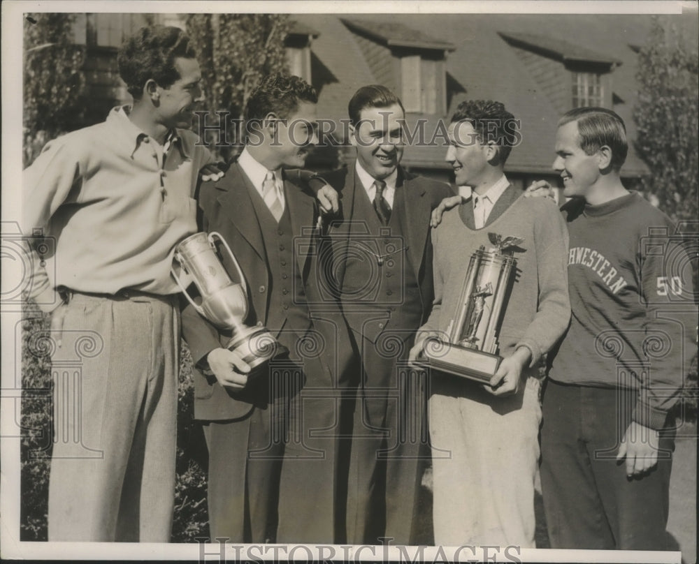 1937 Press Photo Northwestern Univ Golf Team Breaks Michigan 5-Year Win Streak- Historic Images