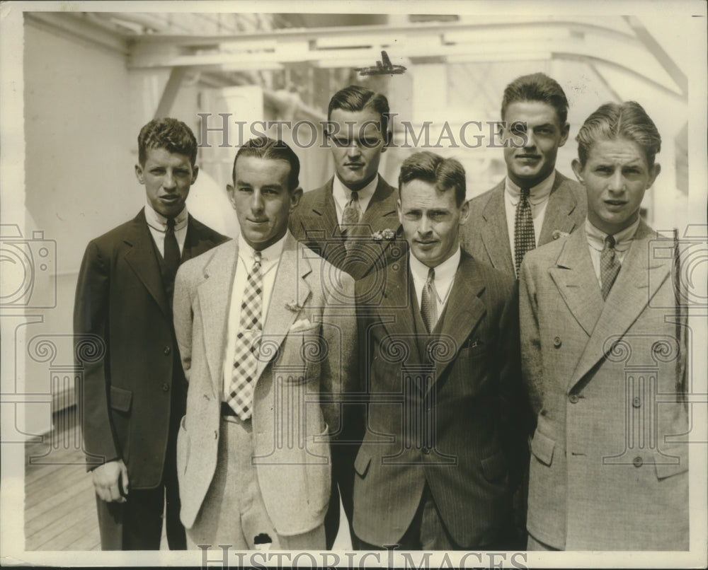 1935 Press Photo Lawrenceville Tennis School Sails to England Will PlayTeams- Historic Images