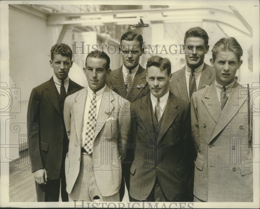 1935 Press Photo Lawrenceville Tennis School Sails to England Will PlayTeams- Historic Images