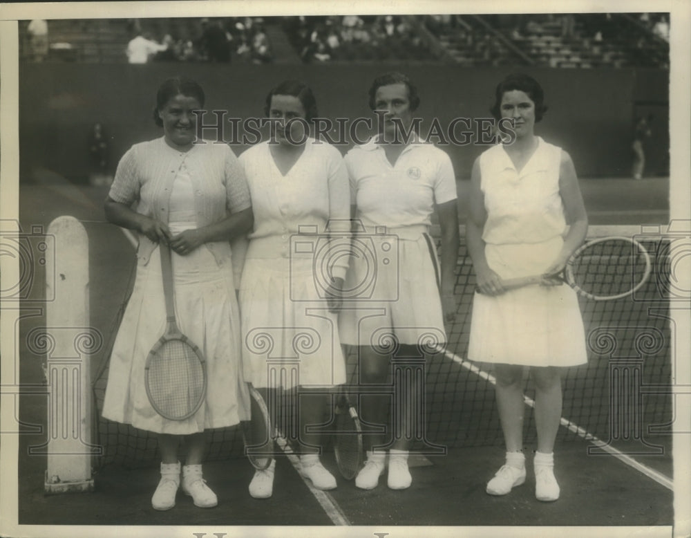 1934 Press Photo Helen Jacobs &amp; Sarah Palfrey at Women&#39;s Doubles Championships- Historic Images