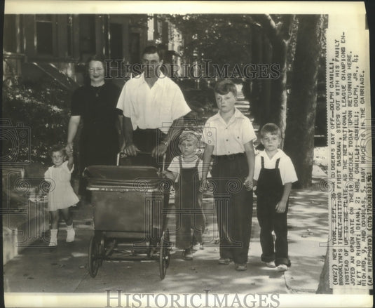 1941 Press Photo Dodger's Dolph Camilli Enjoys Scheduled Open Date with Family- Historic Images