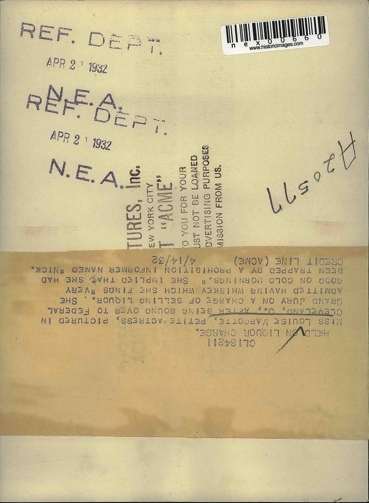 1932 Press Photo Louise Margotte, Actress - nex00660