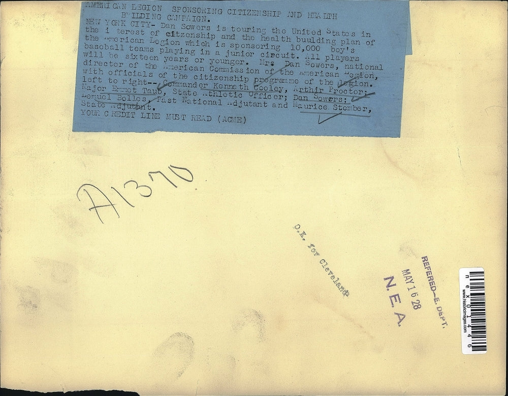 1928 Press Photo Comdr. Kenneth Cooley, A. Proctor, Major Emmet Taub, D. Sowers