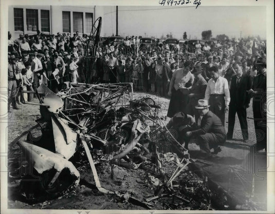 1939 Press Photo Plane Wreckage of M.D. Hoffman, Los Angeles, California