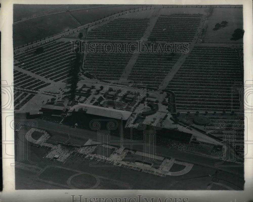 1937 Press Photo Aerial of Santa Anita Race- Historic Images