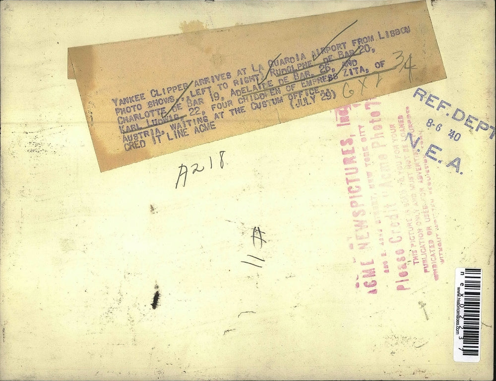 1940 Press Photo Rudolphe DeBar, Charlotte DeBar, Adelaile DeBar, Karl Luowig