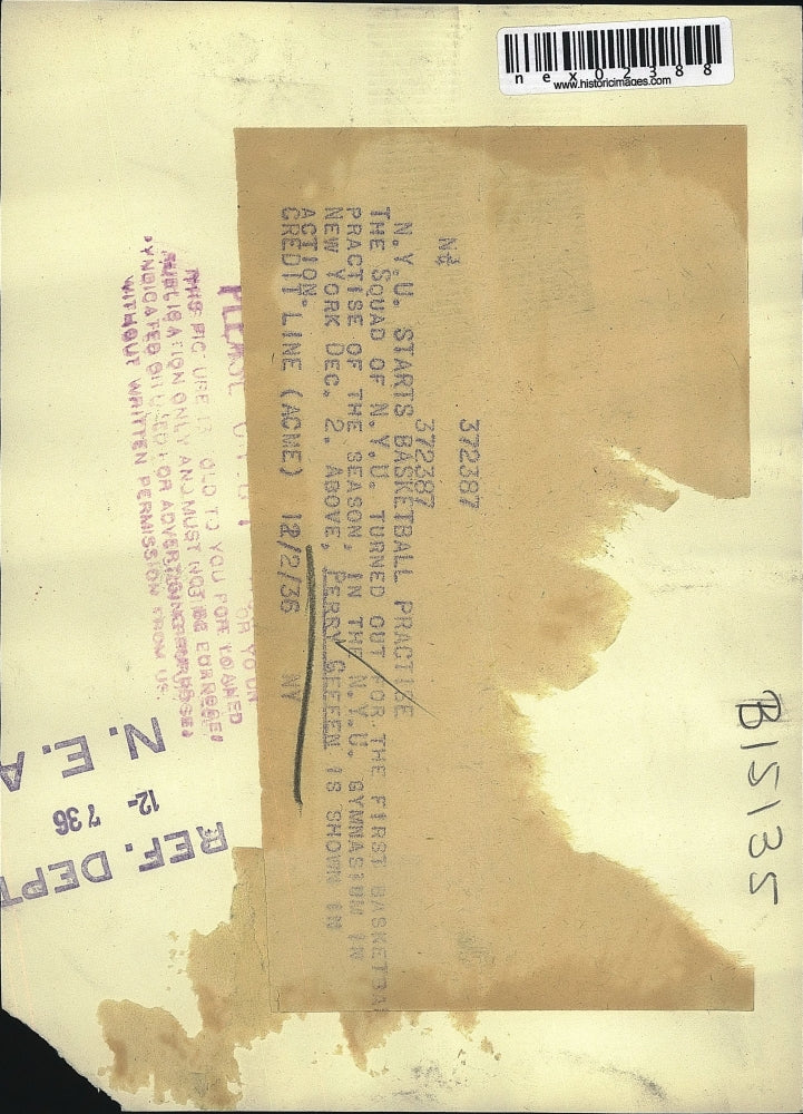 1936 Press Photo Perrry Geffen of New York University Basketball