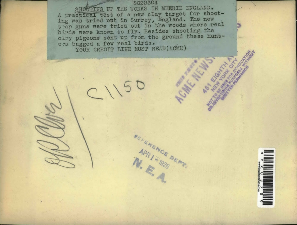 1926 Press Photo New Trap Guns Used for Shooting in England