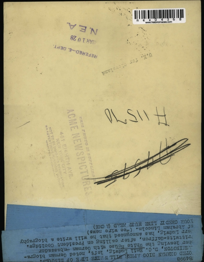 1938 Press Photo German Biographer Emil Ludwig & Ambassador Prittwitz-Garrfron