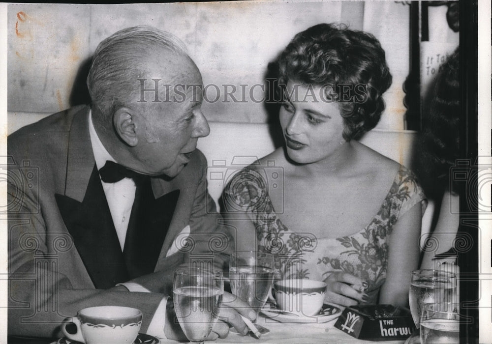 1959 Press Photo Playboy Millionaire Tommy Manville & 11th Wife