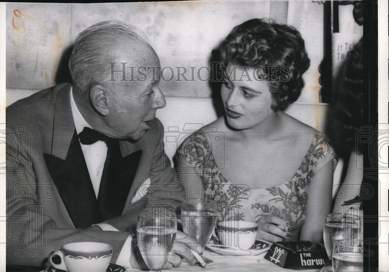 Load image into Gallery viewer, 1959 Press Photo Playboy Millionaire Tommy Manville &amp; 11th Wife
