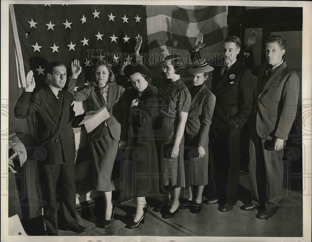 1938 Press Photo Alfred M. Lilienthal, National First Voters League, C. Cameron