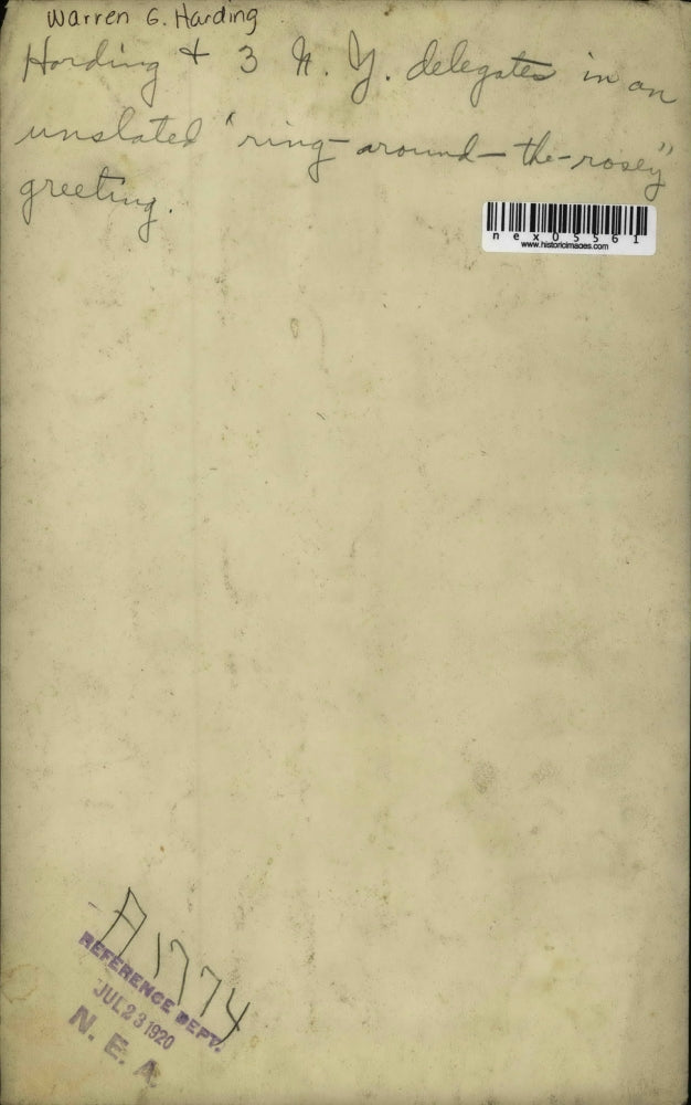 1920 Press Photo Warren G. Harding with New York Delegates - nex05561