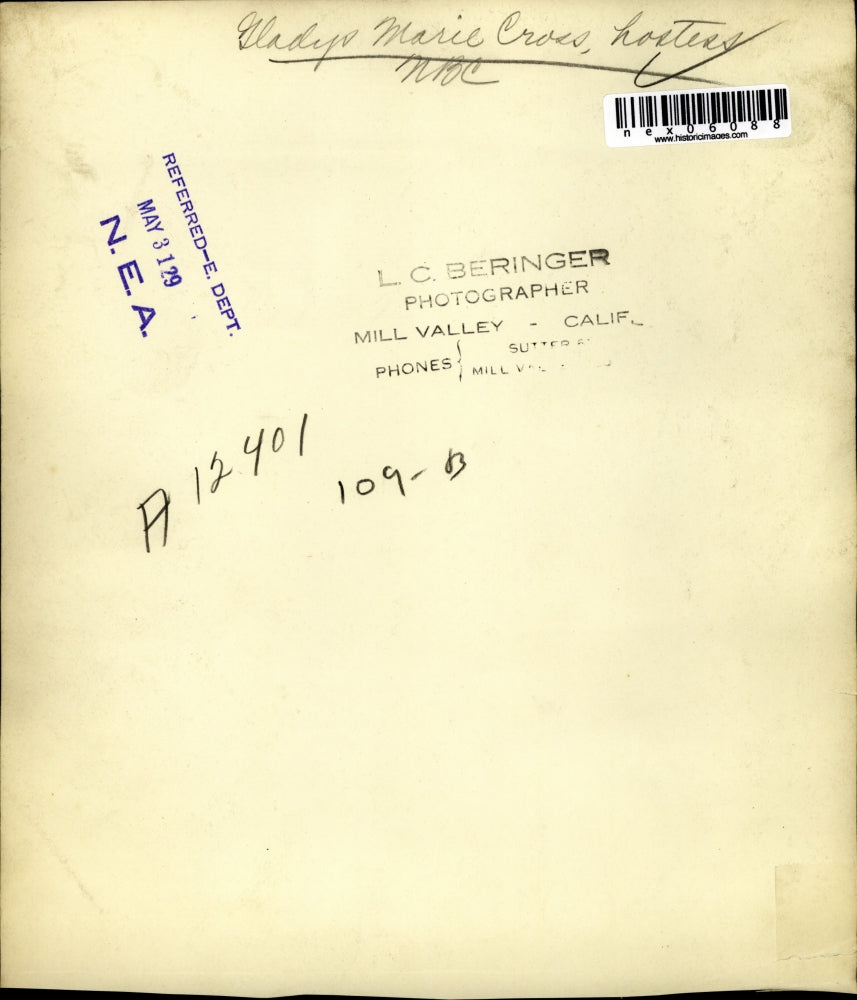 1929 Press Photo NBC Radio Hostess Gladys Marie Cross