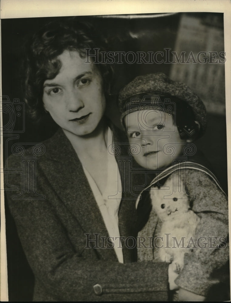 1923 Press Photo Mrs. Mary C. Tenney & Child, Divorced from Leon Tenney