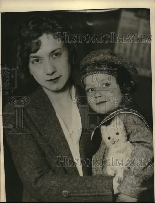 1923 Press Photo Mrs. Mary C. Tenney & Child, Divorced from Leon Tenney