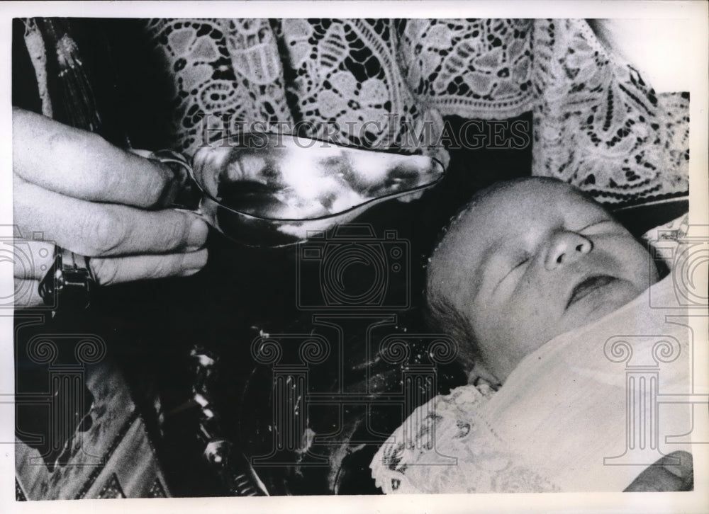 1955 Press Photo Baptism of Prince Henri born to the heir Prince Jean of