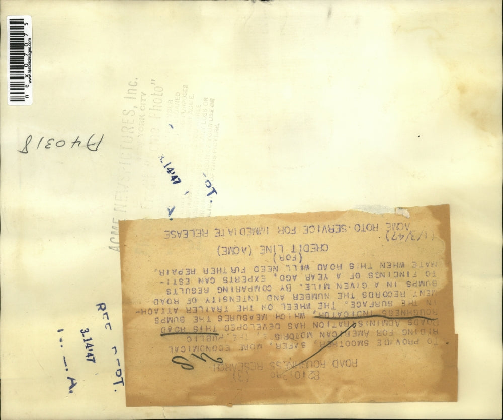 1947 Press Photo Public Roads Administration Smoothing Process