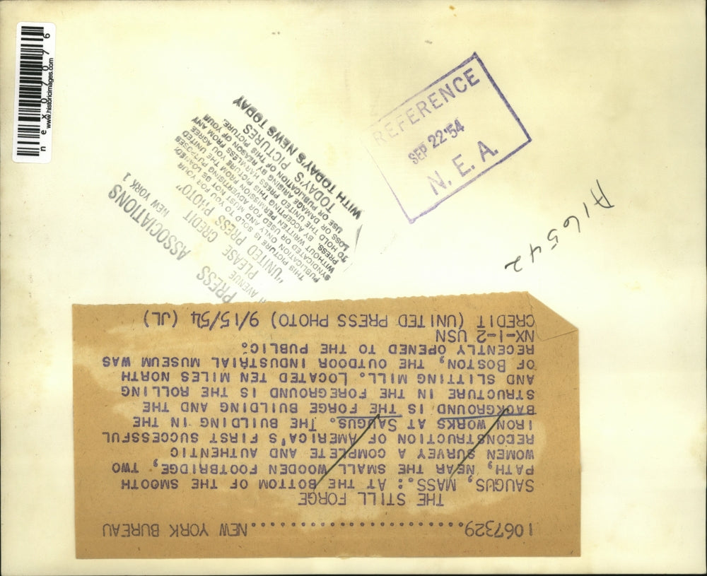 1954 Press Photo Saugus Massachusetts Iron Works Factory - nex07076