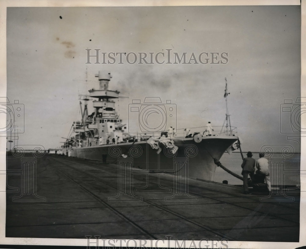 1938 Press Photo The new Argentine Cruiser, Admirante Brown which brought