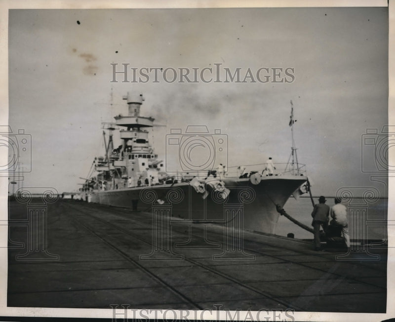 Load image into Gallery viewer, 1938 Press Photo The new Argentine Cruiser, Admirante Brown which brought
