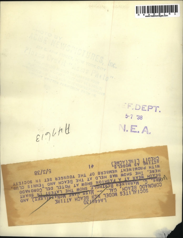 1938 Press Photo Jane McNair C.Marriner Berthole Hotel Del Coronado