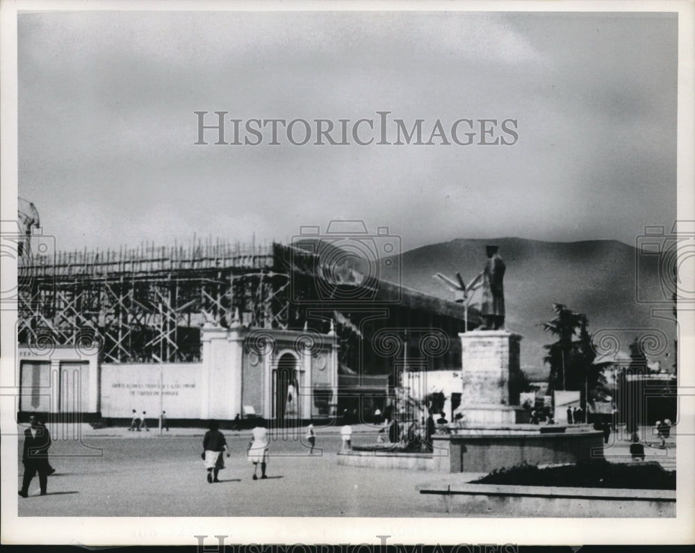 1962 Press Photo General view of Skanderberg square in the Albanian capital