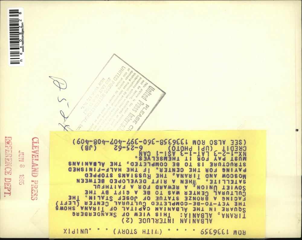 1962 Press Photo General view of Skanderberg square in the Albanian capital