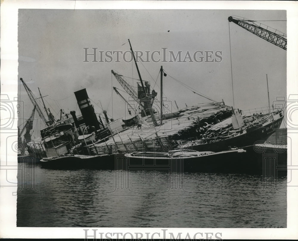 1941 Press Photo Finnish Freighter Kurikka In United States Custody British War