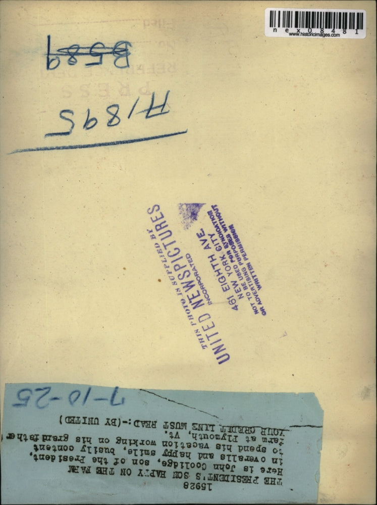 1925 Press Photo John Coolidge, son of President Coolidge