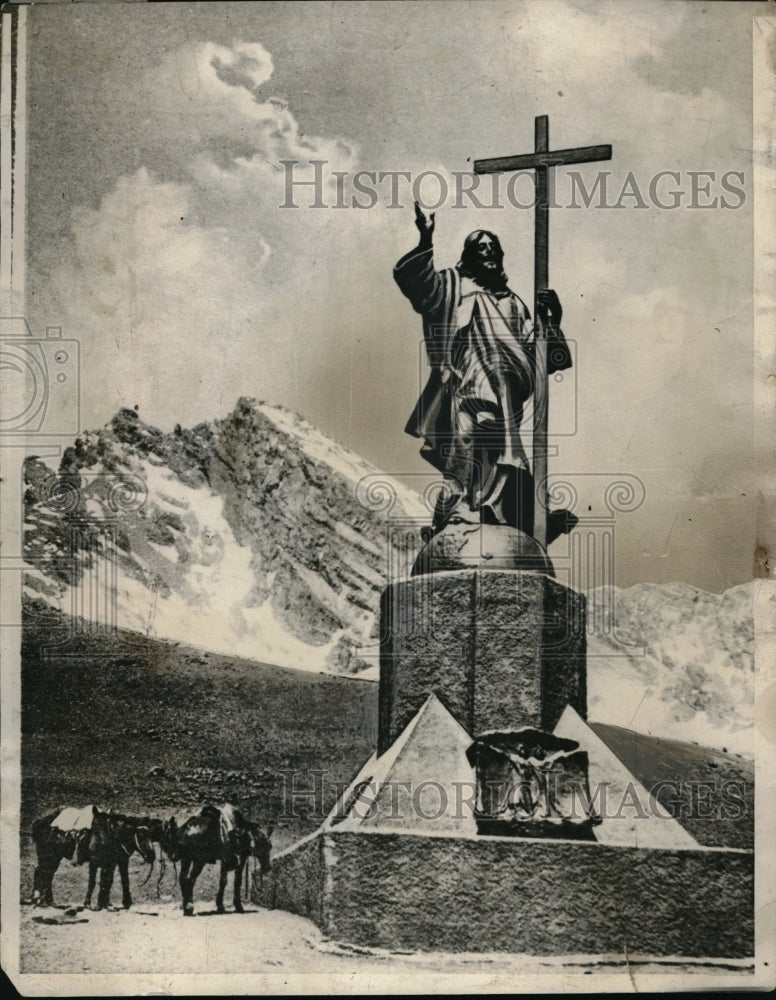 1928 Press Photo Statue of Christ of the ANdes on the Chilean Argentine Border- Historic Images